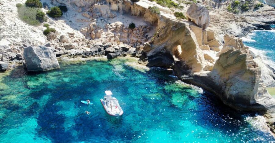 Ibiza: Private SpeedBoat to Es Vedra & Atlantis + Snorkel - The West-Coast Loop: Cala Bassa Photos, Cala Tarida Pass-By, and a Secret Stop