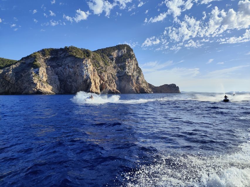 Jet Ski Tour to Cala Albarca from San Antonio - Wild north shore cliffs and pine forest from the sea