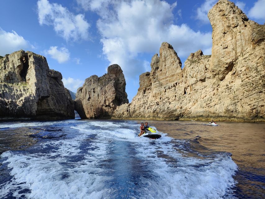 Jet Ski Tour to Cala Albarca from San Antonio - Cala d’Albarca arrival: turquoise water and a real time-to-swim stop